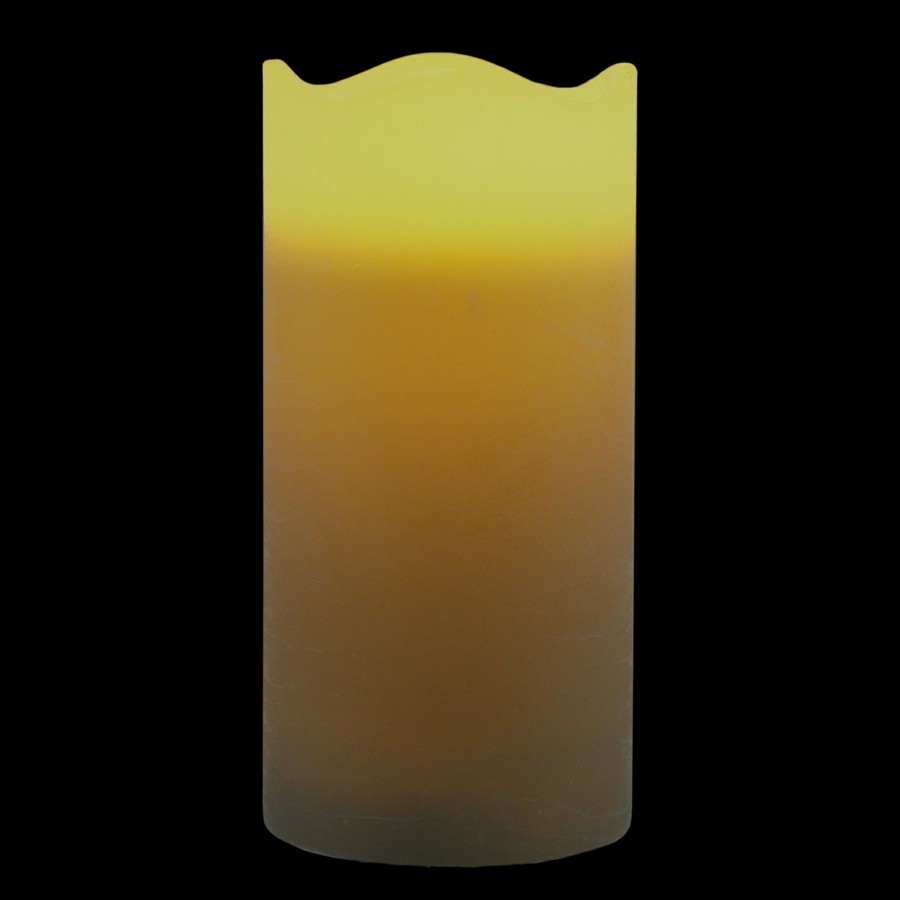 Home D Cor * | 4X8 Led Wax Candle With 6 Hour Timer Grey Fire Sale