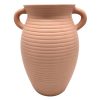 Home Accents * | Neutral Ribbed Vase With Large Handles, 9.5 Discount Store