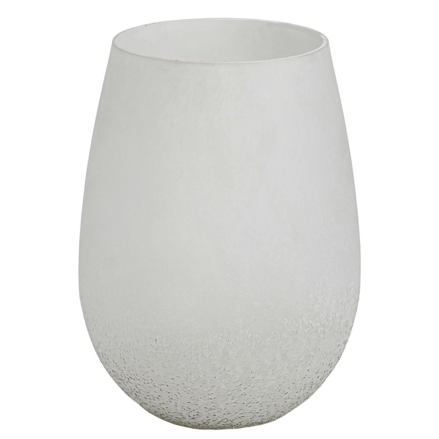 Home Accents * | Laila Ali White Buried Teardrop Glass Vase, 9 Fire Sale