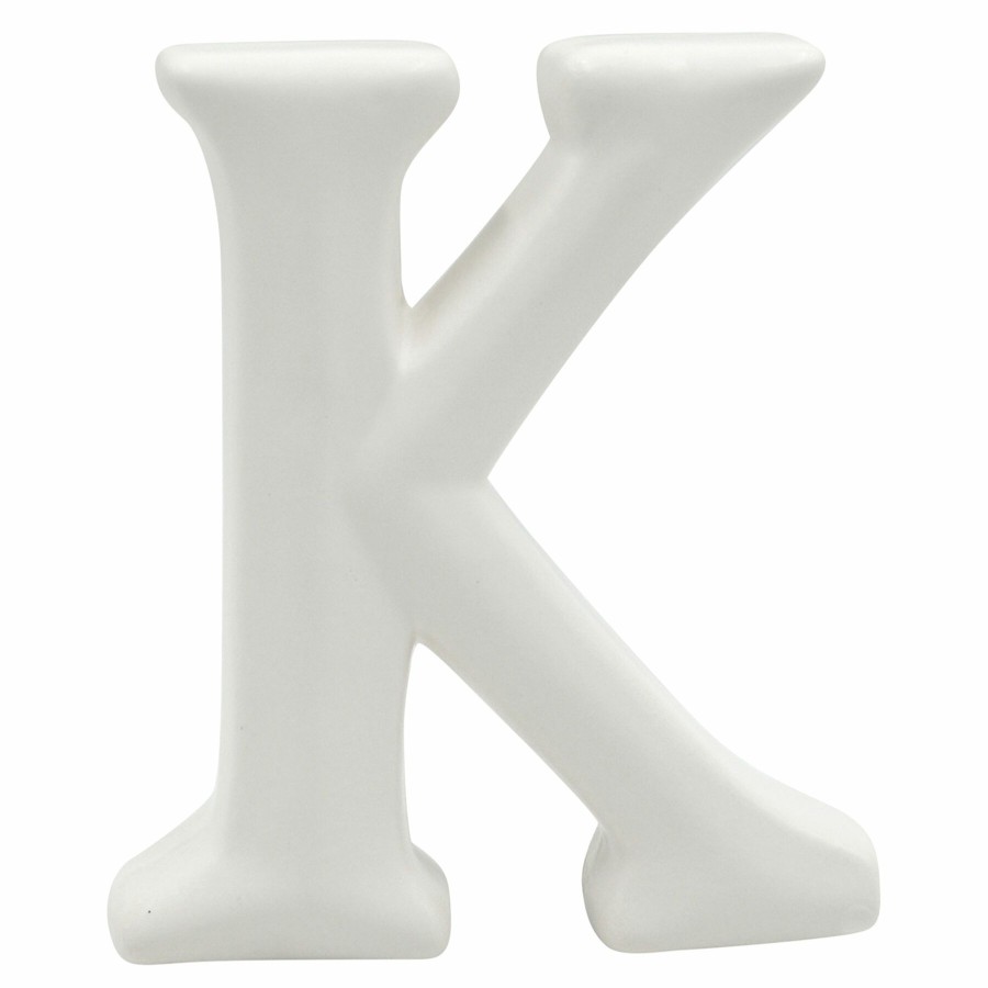 Home Accents * | 6In White Ceramic K Exactly Discount