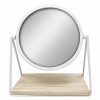 Home Accents * | 8X9 Metal White Mirror With Wood Base Outlet Sale