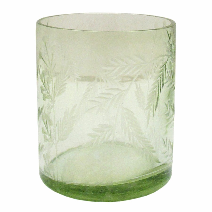 Home Accents * | Green Etched Tealight Candle Holder, 3.5 Premium Product