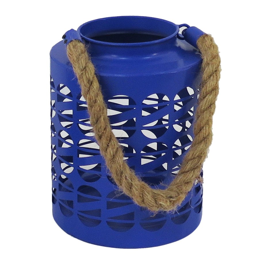 Home Accents * | Tracey Boyd Blue Metal Lantern, 9 At Reduced Price