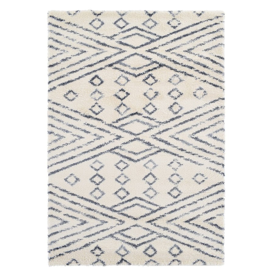 Rugs & Curtains * | (C182) Macy White & Blue Patterned Area Rug, 5 7 Delicate Design