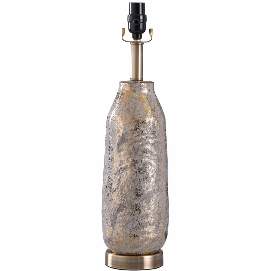 Home D Cor * | 21In. Grey/Gold Ceramic Table Lamp Discount