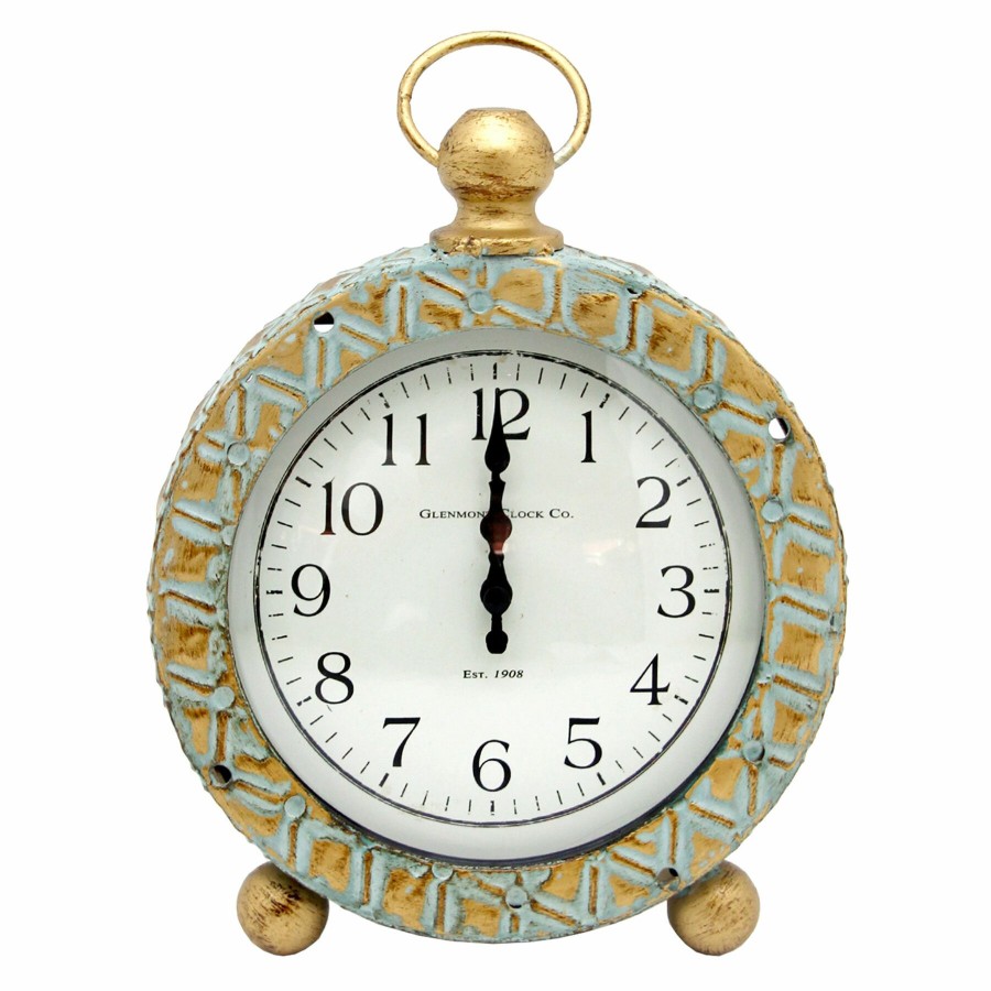 Home Accents * | Antique Metal Tabletop Clock Exceptional Design