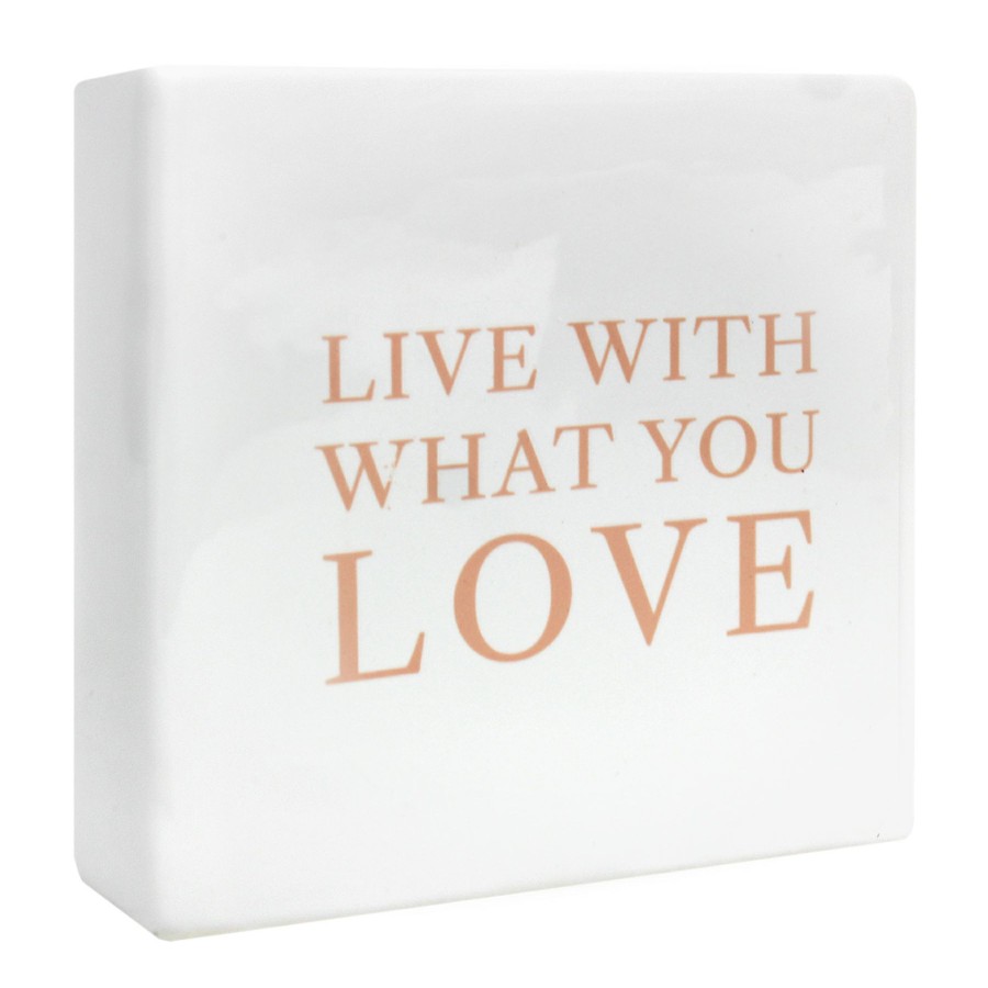 Home Accents * | Grace Mitchell Live With What Love Block Sign, 6 Discount Store