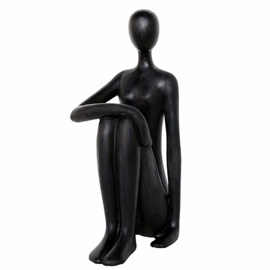 Home Accents * | Black Yogi Sculpture, 14 At Reduced Price