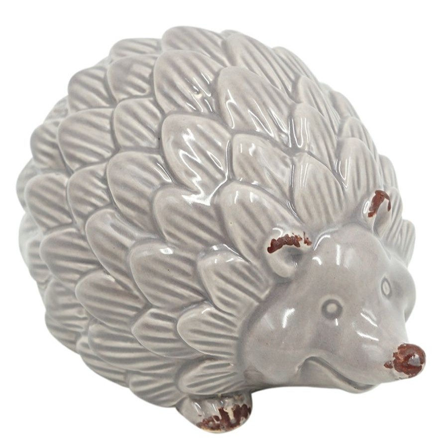 Home Accents * | Grey Ceramic Hedgehog, 3 Discounts