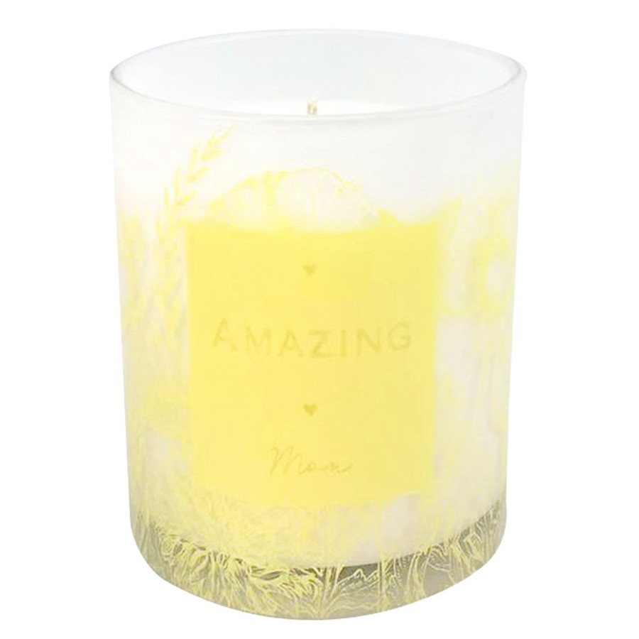 Home D Cor * | Amazing Mom Yellow Glass Jar Candle, 8Oz At Low Price