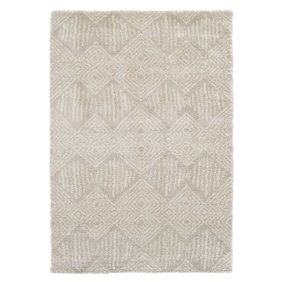 Rugs & Curtains * | (C181) Macy Neutral Diamond Design Area Rug, 5 7 New Collections