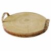 Home Accents * | Round Wood Log Tray With Handles, 16 Reduction In Price