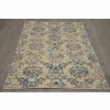 Rugs & Curtains * | (B304) Ivory & Blue Floral Design Runner, 2 6 Discounts