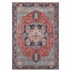 Rugs & Curtains * | (D473) Chenille Printed Vintage Look Red Medallion Accent Rug, 3 5 Fantastic Model