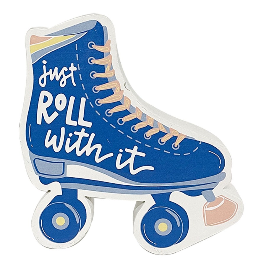 Home Accents * | Wood Roller Skate Sign, 6 Reliable Quality