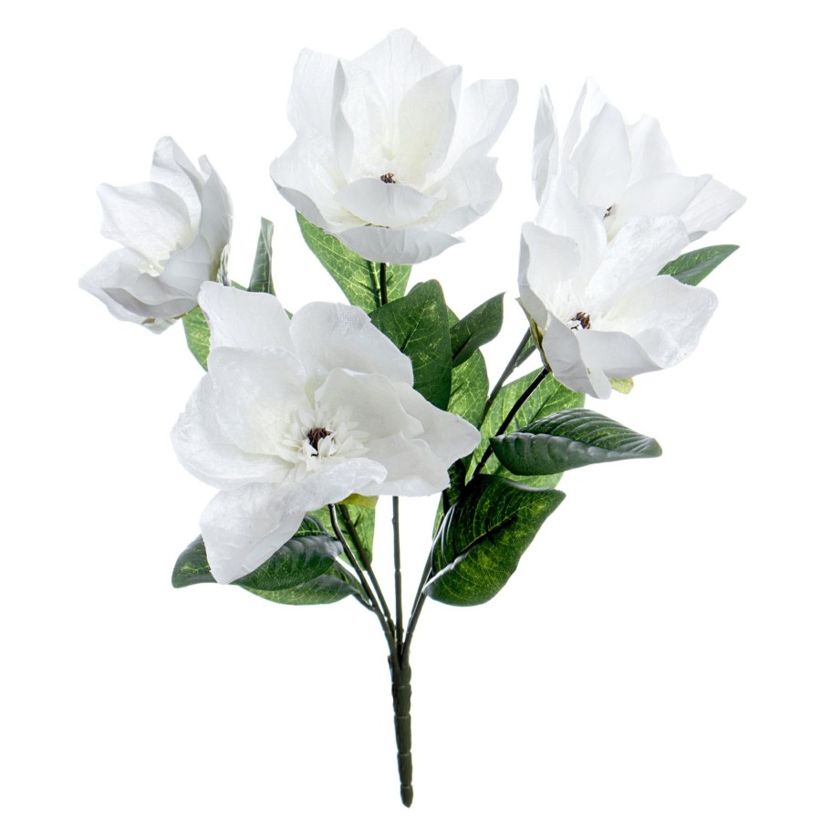 Home D Cor * | White Velvet Magnolia Bush, 20 At Reduced Price