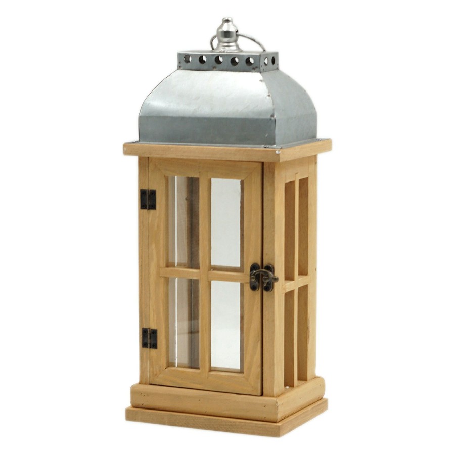 Home Accents * | Wood & Metal Lantern, 12 Fire Sale