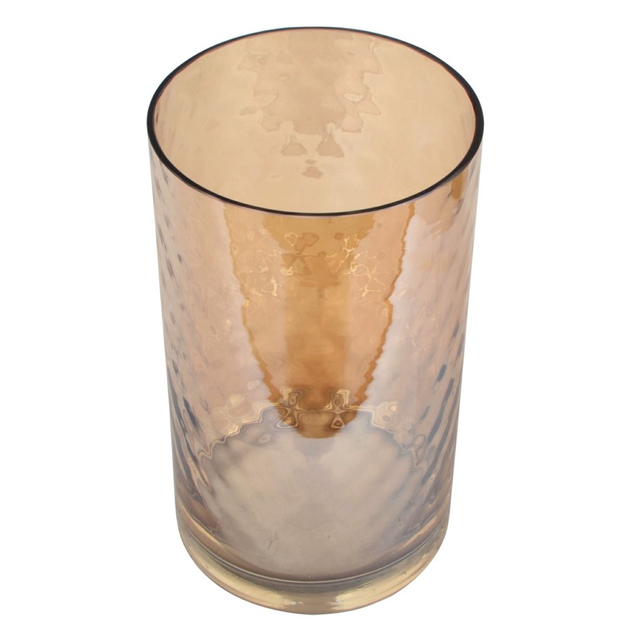 Home Accents * | Grace Mitchell Amber Glass Hurricane Candle Holder, 10 Fantastic Model