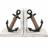 Home Accents * | Wood Metal Anchor Bookend At Reduced Price