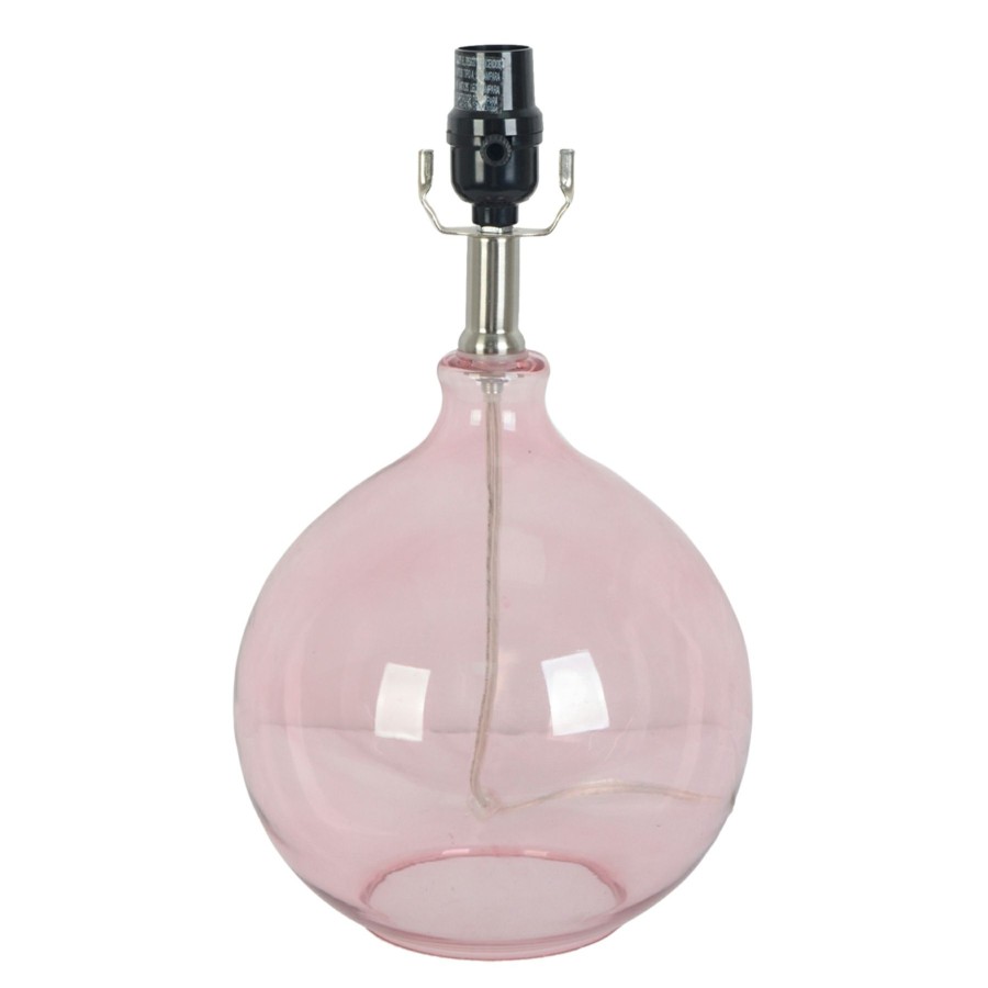 Home D Cor * | Laila Ali Pink Glass Round Accent Lamp, 14 Discount Store