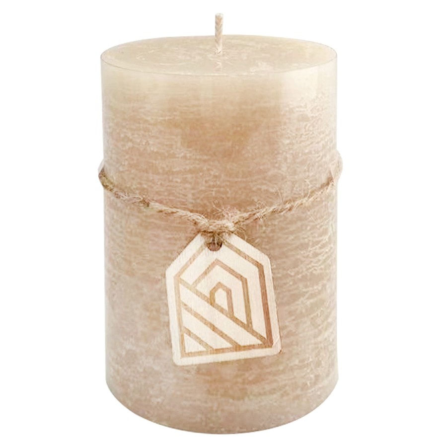 Home D Cor * | Tan Unscented Pillar Candle, 4 At Discount Prices