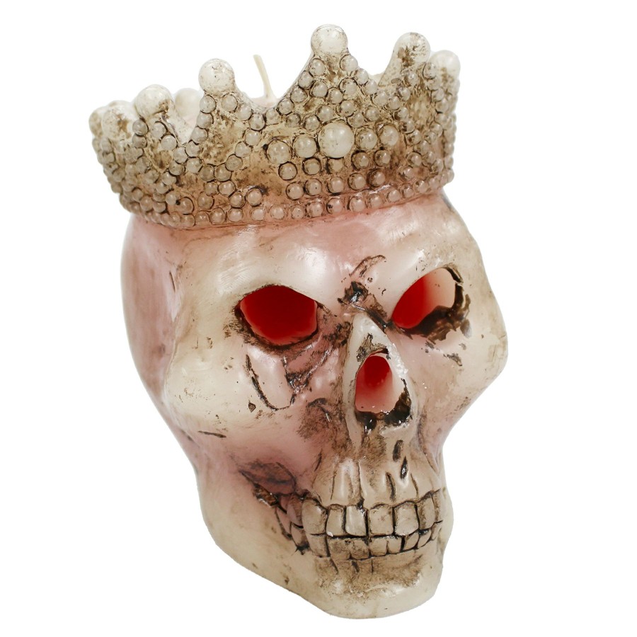 Home D Cor * | Bleeding Crowned Skull Halloween Candle, 5 Discount