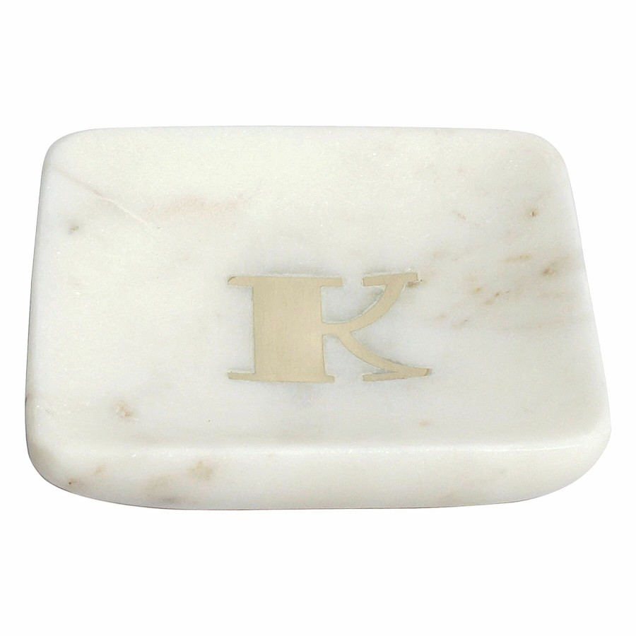 Home Accents * | Monogram Marbled Trinket Tray, K Reduction In Price