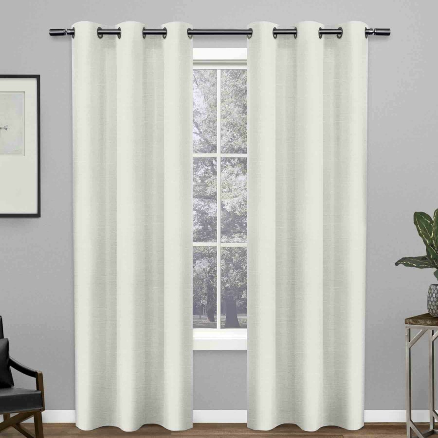 Rugs & Curtains * | Leeds White Woven Blackout Grommet Curtain Panel, 84 Fantastic Model