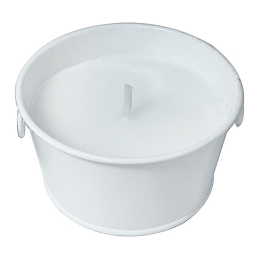 Home D Cor * | 3-Pack White Metal Bucket Citronella Candles, 3.5Oz At Reduced Price