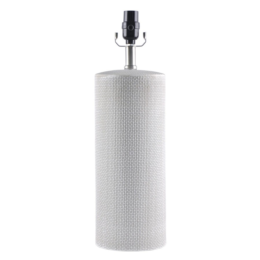 Home D Cor * | Light Grey Check Patterned Table Lamp, 19 At Reduced Price