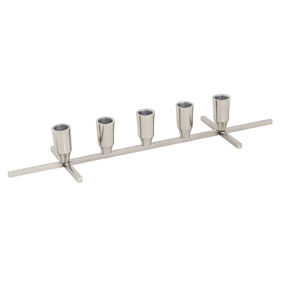 Home Accents * | Laila Ali Silver Taper Candle Holder, 18 5 Reliable Quality