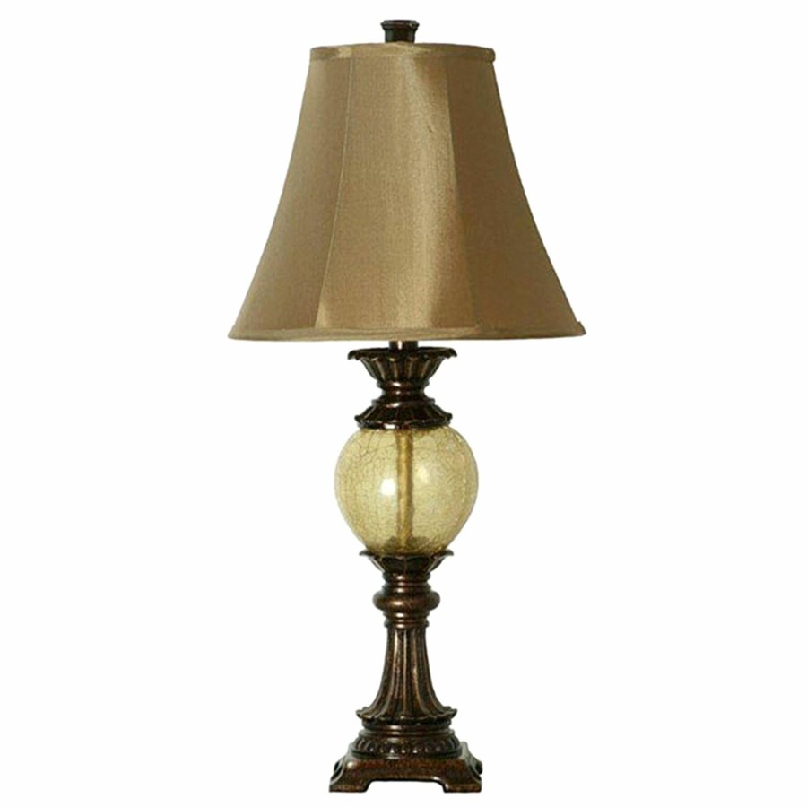 Home D Cor * | Antique Bronze Table Lamp With Shade, 22 At Discount Prices