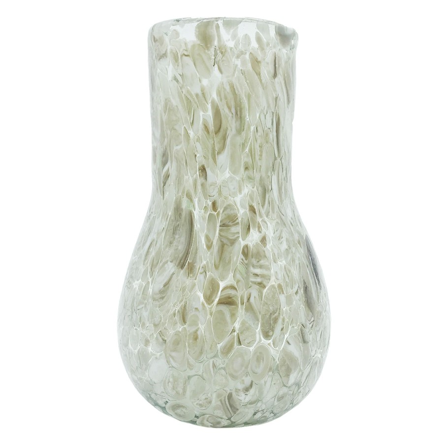 Home Accents * | Grace Mitchell Beige Frit Glass Vase, 7.5 Good Quality