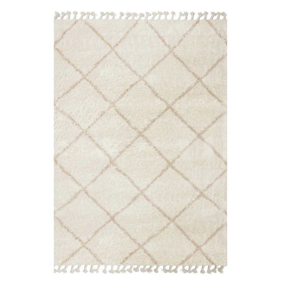 Rugs & Curtains * | (C172) Sandee Neutral Shag Fringe Area Rug, 5 8 At Discount Prices