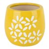 Home Accents * | Tracey Boyd Yellow Ceramic Flowerpot, 4 Classical Style