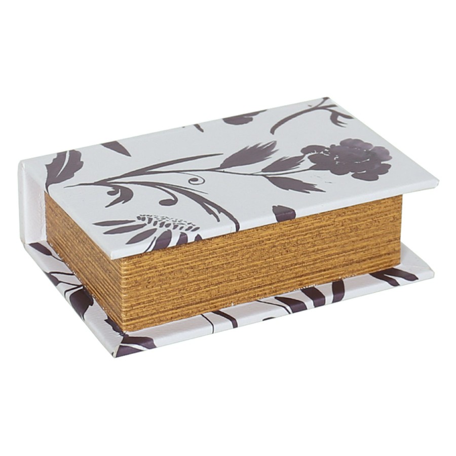 Home Accents * | Black & White Floral Book Box, 6 4 Good Quality