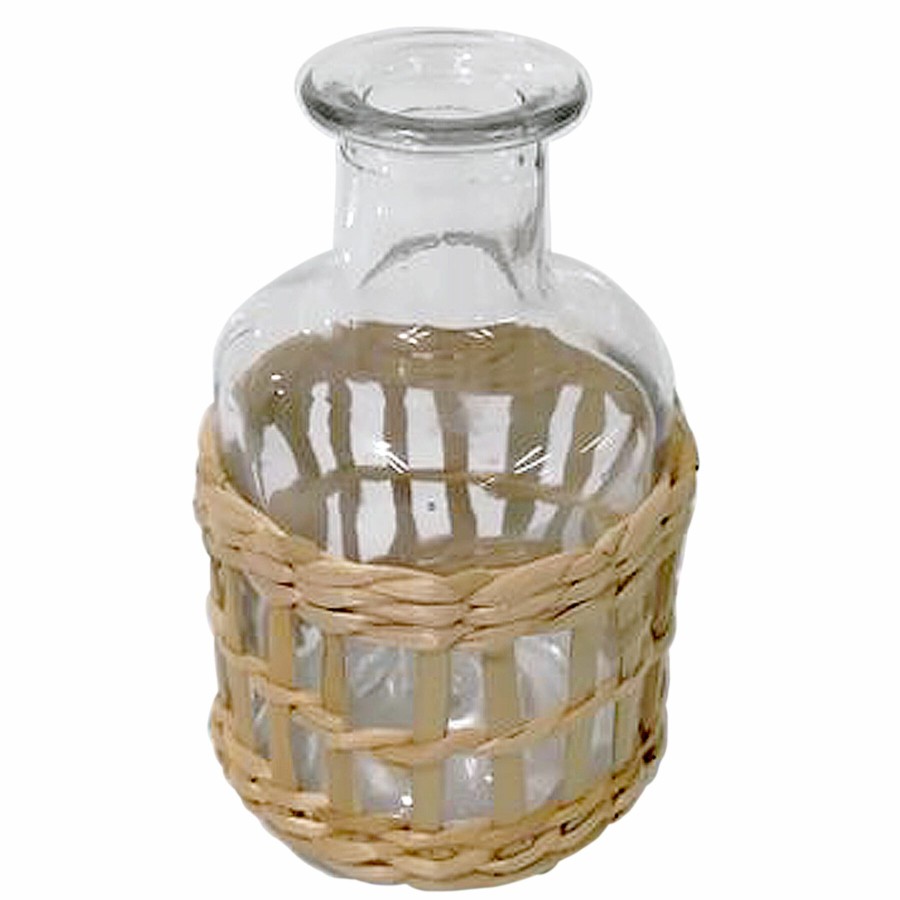 Home Accents * | Glass Rattan Bottle, 5 At Reduced Price