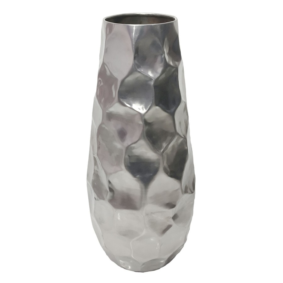 Home D Cor * | Silver Metal Floor Vase, 23 Hot Sale