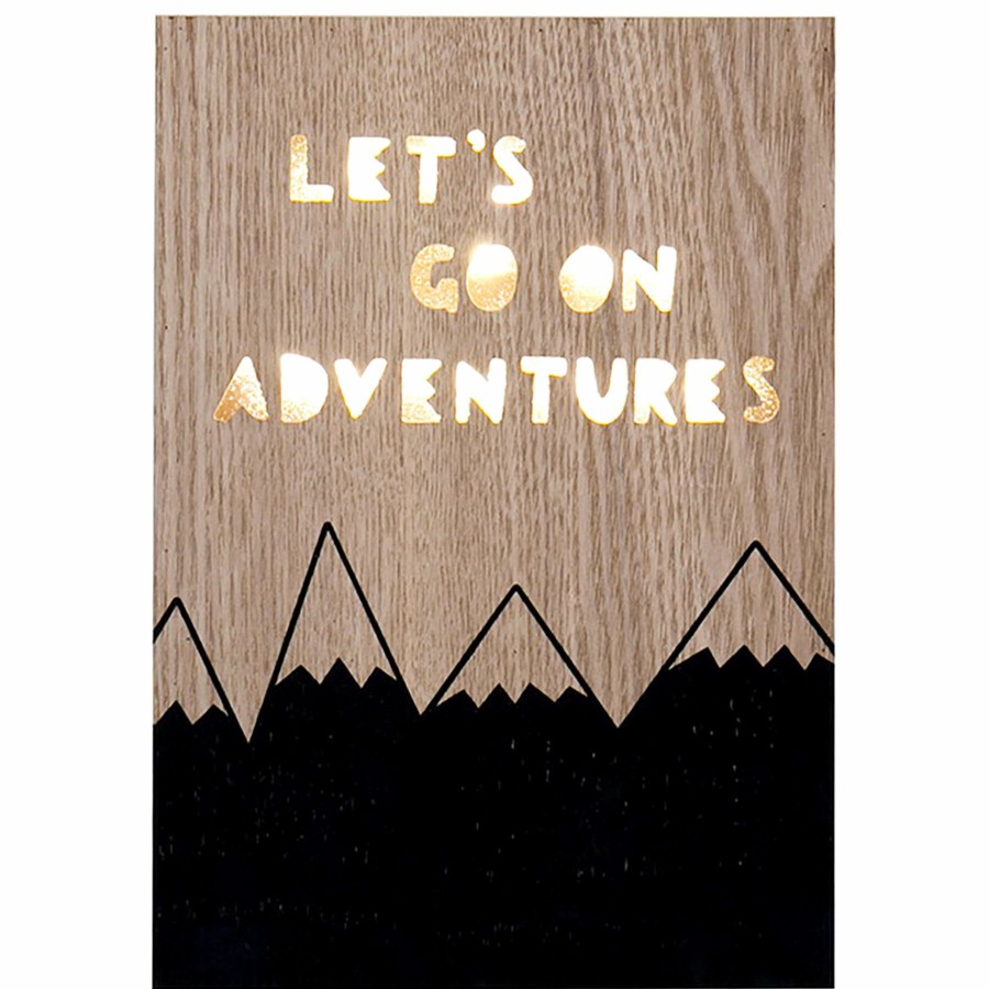 Home Accents * | Led Let'S Go On Adventures Wooden Wall Sign, 6 8 Fantastic Model