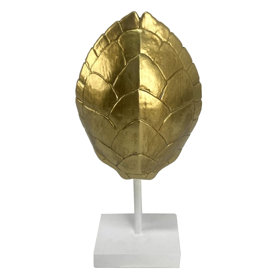 Home Accents * | Gold Turtle Shell On Stand Decor, 12 Discounts