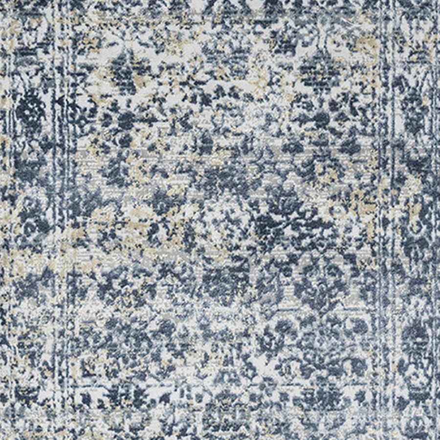 Rugs & Curtains * | (A377) Venice Distressed Look Blue Runner, 2 7 Premium Product