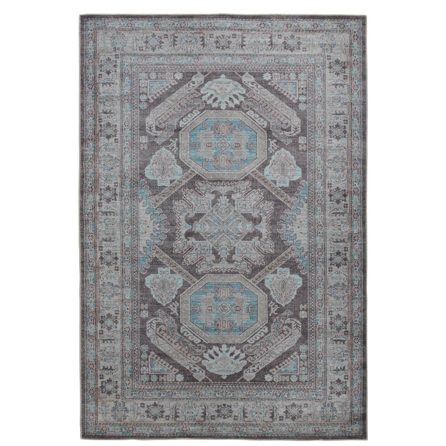 Rugs & Curtains * | (D489) Eastview Grey Medallion Area Rug, 5 7 Fire Sale