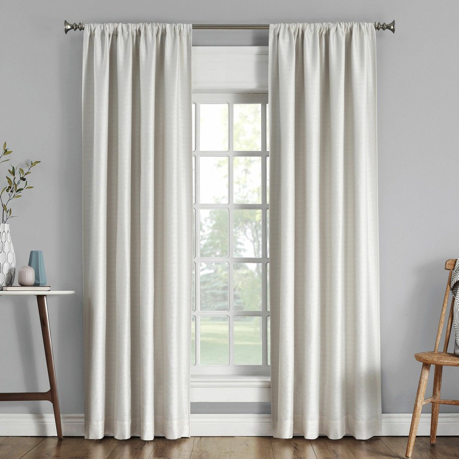 Rugs & Curtains * | Sun Zero Soraya Pearl Thermal Lined Rod Pocket Blackout Curtain Panel, 63 Classical Style