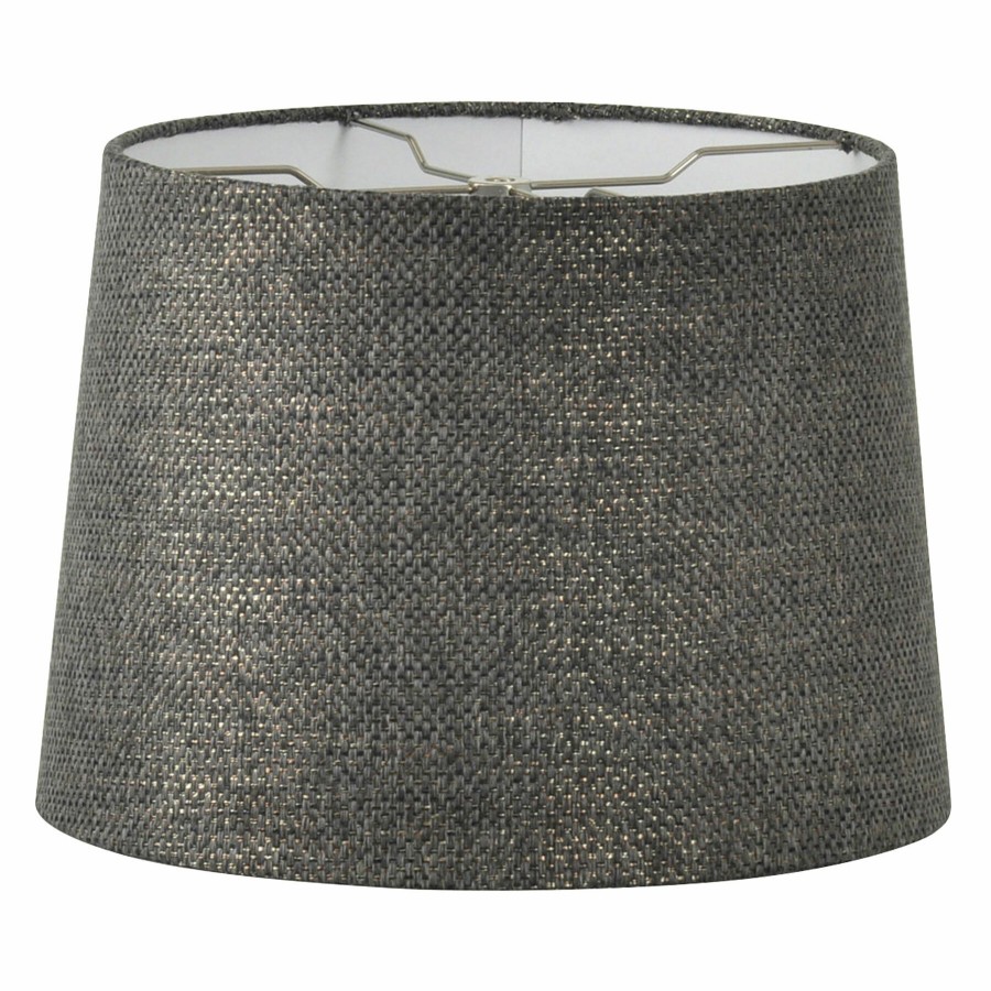 Home D Cor * | Dark Grey Metallic Table Lamp Shade, 10 12 Hot Sale