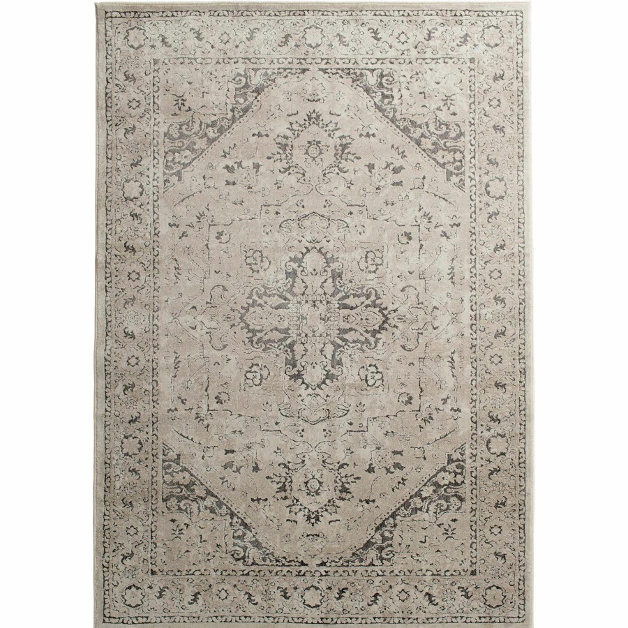 Rugs & Curtains * | (A413) Traditional Neutral Woven Area Rug, 5 7 At Reduced Price