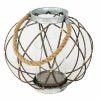 Home Accents * | Metal & Glass Ring Lantern With Rope Handle, 12 Outlet Sale