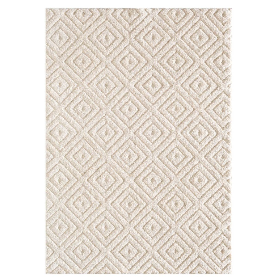 Rugs & Curtains * | (D456) Ronin Ivory Tufted Non-Slip Area Rug, 5 7 At Discount Prices