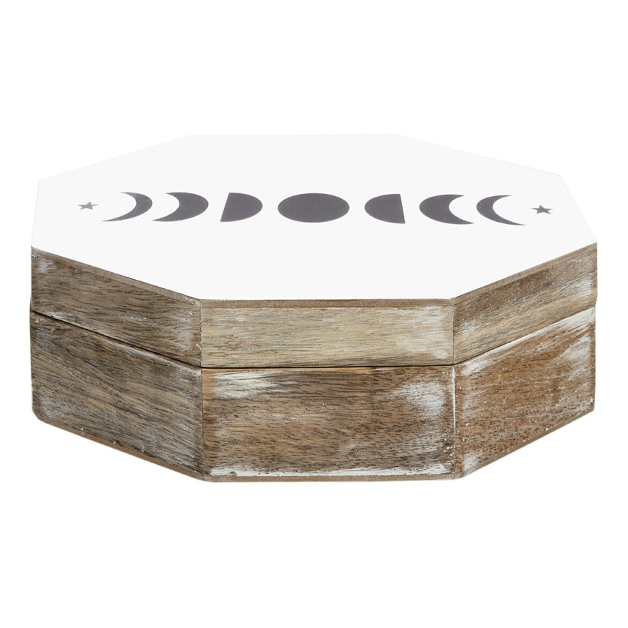 Home Accents * | Moon Phases Hexagon Box, 8.5 Outlet Sale