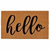 Rugs & Curtains * | Hello Script Black Natural Coir Mat, 18 30 Fire Sale