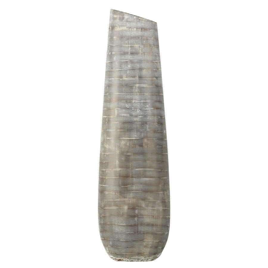 Home D Cor * | Neutral Striated Floor Vase, 32 Outlet